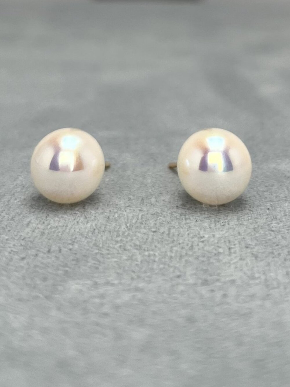 10mm Cultured Freshwater Pearl Studs- Yellow Gold Vermeil